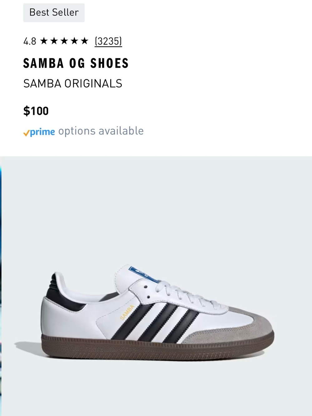 adidas Samba OG Sneakers - White/Black/Gum